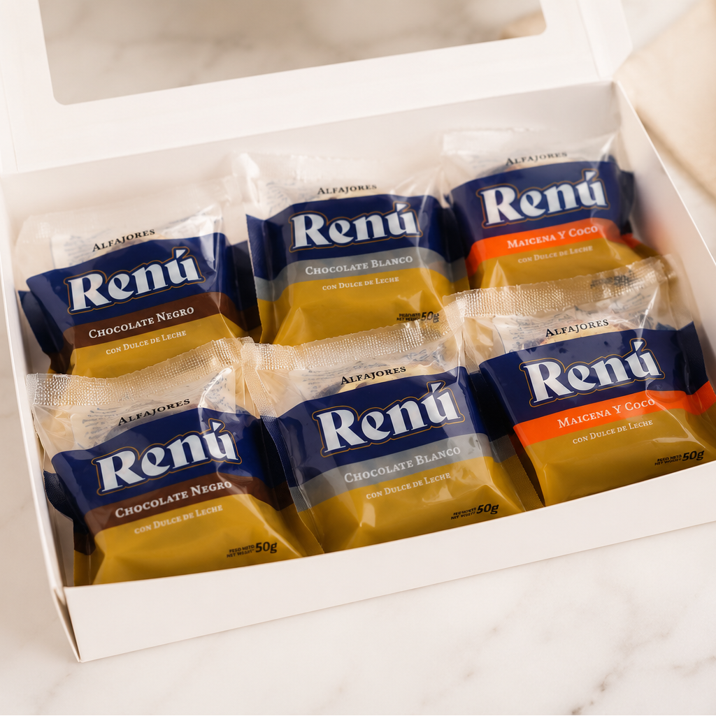 Caja degustación premium de alfajores artesanales Renú